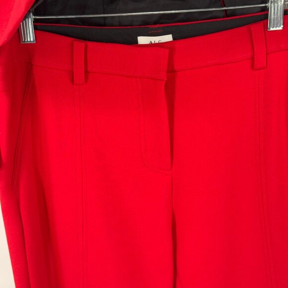A.L.C. Womens Red Suit crest buttons Blazer jacket slit Pants Size 12 - Picture 10 of 15